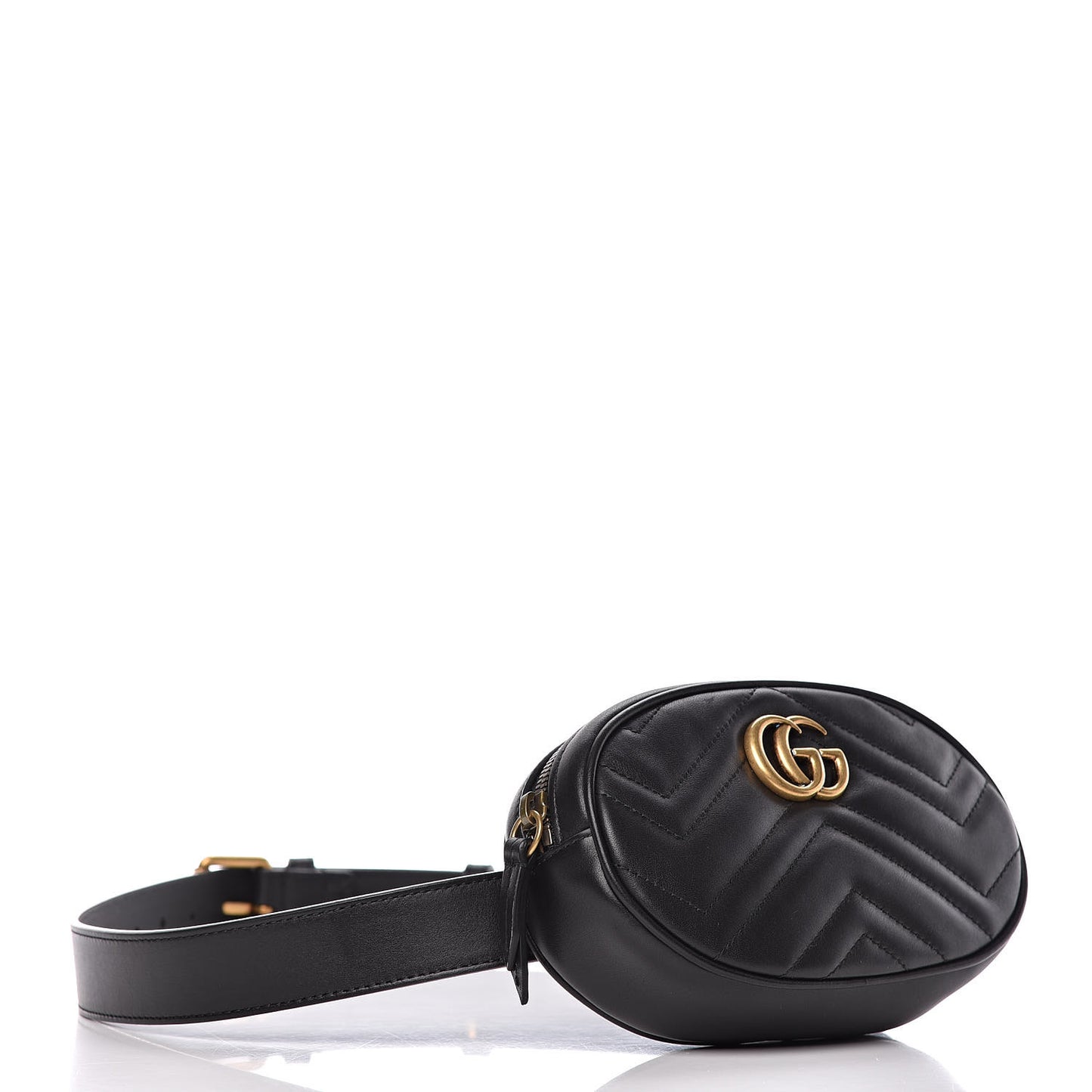 Calfskin Matelasse GG Marmont Belt Bag 85 34 Black