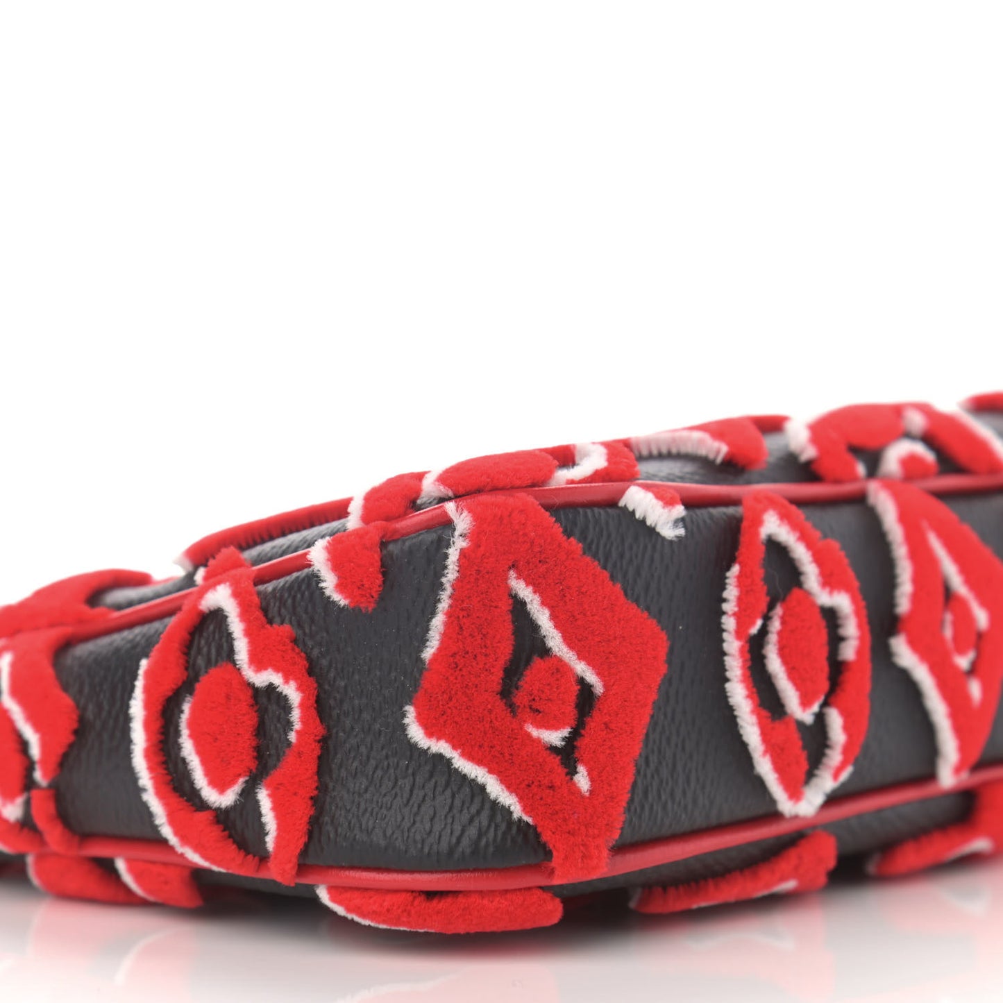 X UF Tufted Monogram Pochette Accessories Black Red