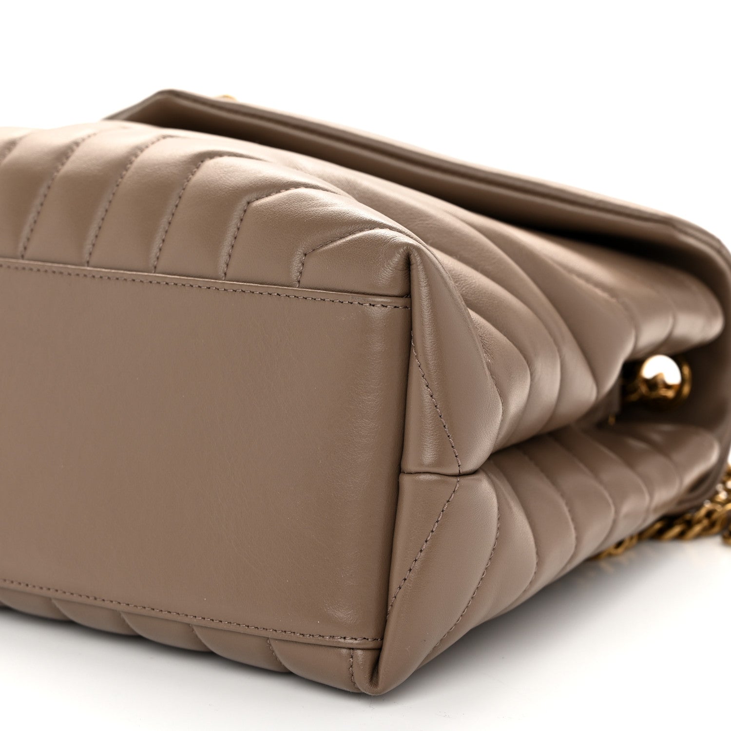 Saint Laurent Calfskin Y Quilted Monogram Medium Loulou Chain Satchel Dark Latte 11 of 11