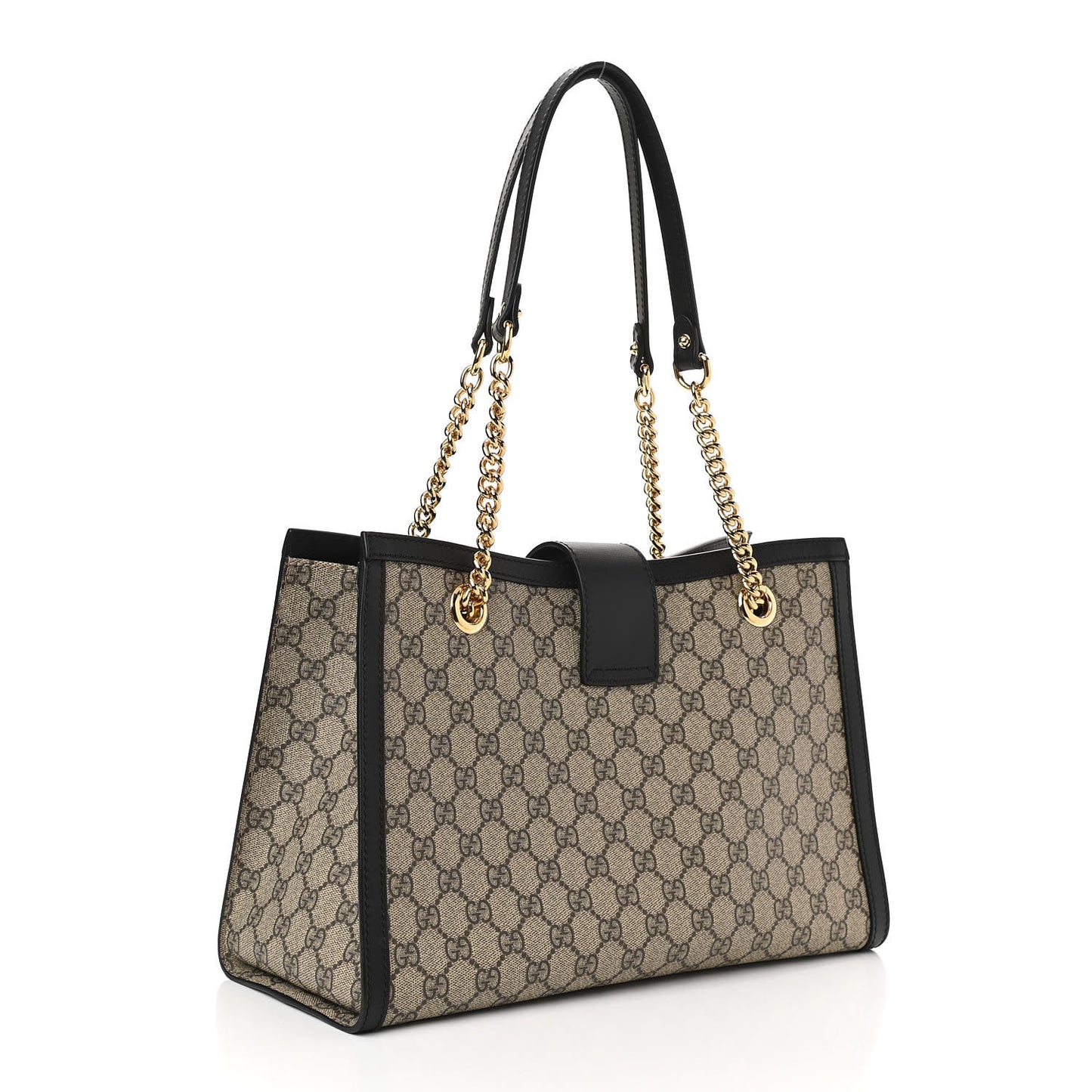GG Supreme Monogram Medium Padlock Tote Black