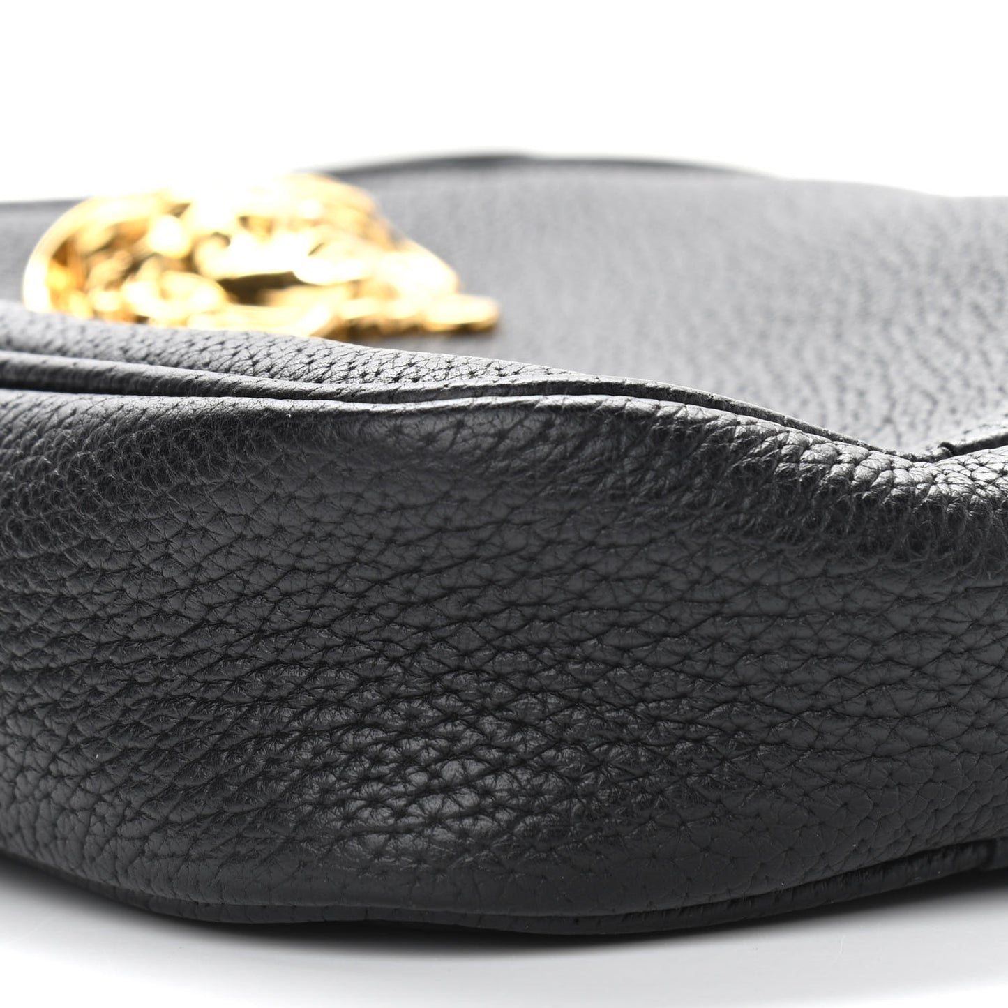 Grained Calfskin Small Medusa Messenger Bag Black