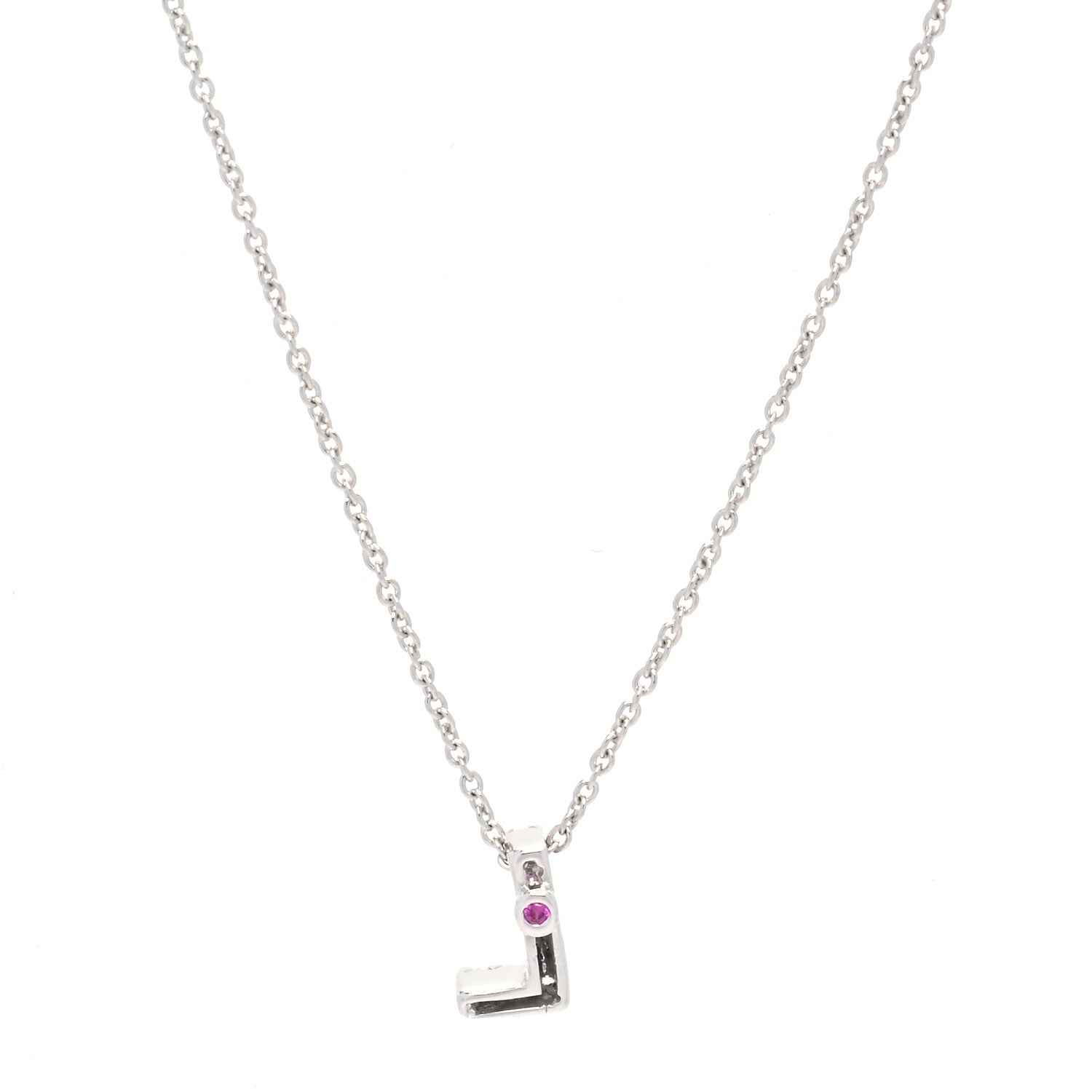 Roberto Coin 18K White Gold Diamond Love Letter L Pendant Necklace 3 of 6