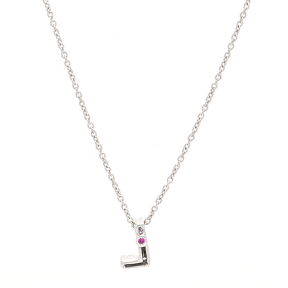 Roberto Coin 18K White Gold Diamond Love Letter L Pendant Necklace 3 of 6