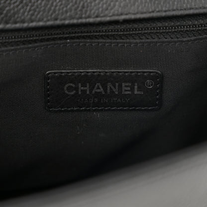 Chanel Caviar Chevron Quilted New Medium Boy Flap Black 6 of 10