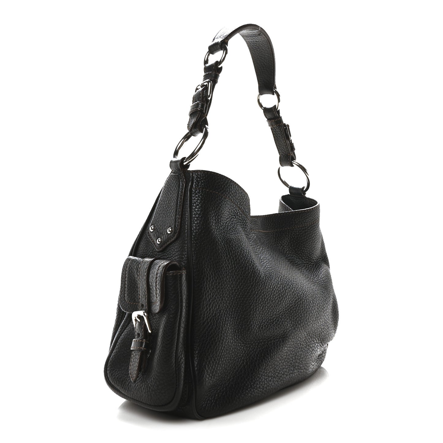 Vitello Daino Side Pocket Tote Black