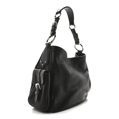 Prada Vitello Daino Side Pocket Tote Black 3 of 9