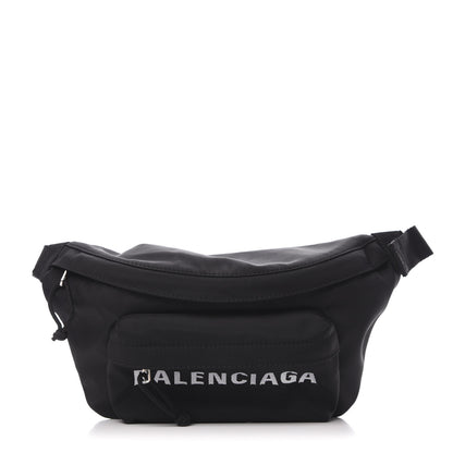 Balenciaga Sport Nylon Logo Embroidered Wheel Beltpack Black 1 of 10