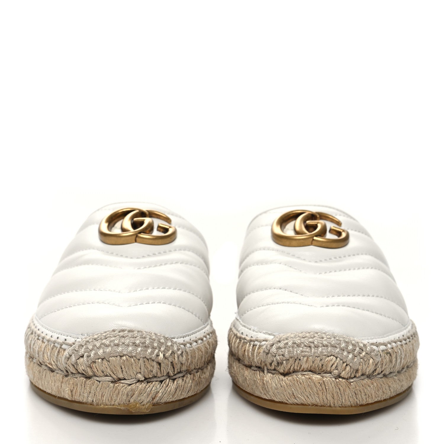 Gucci Nappa Matelasse GG Marmont Espadrille Slippers 36 Great White 2 of 8