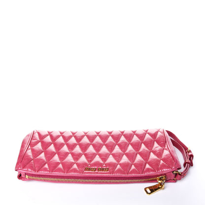 Miu Miu Vitello Shine Quilted Wristlet Peonia 9 of 12