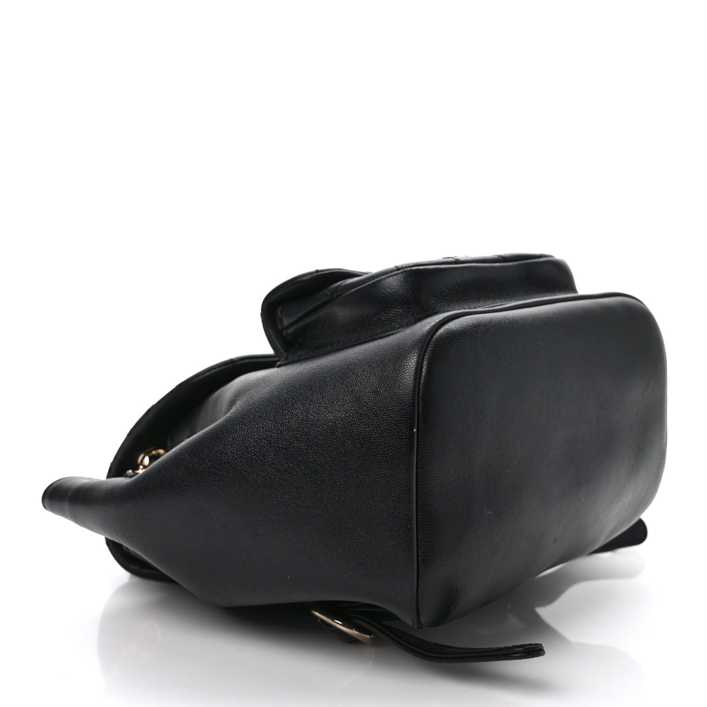 Lambskin Quilted Small Duma Drawstring Backpack Black