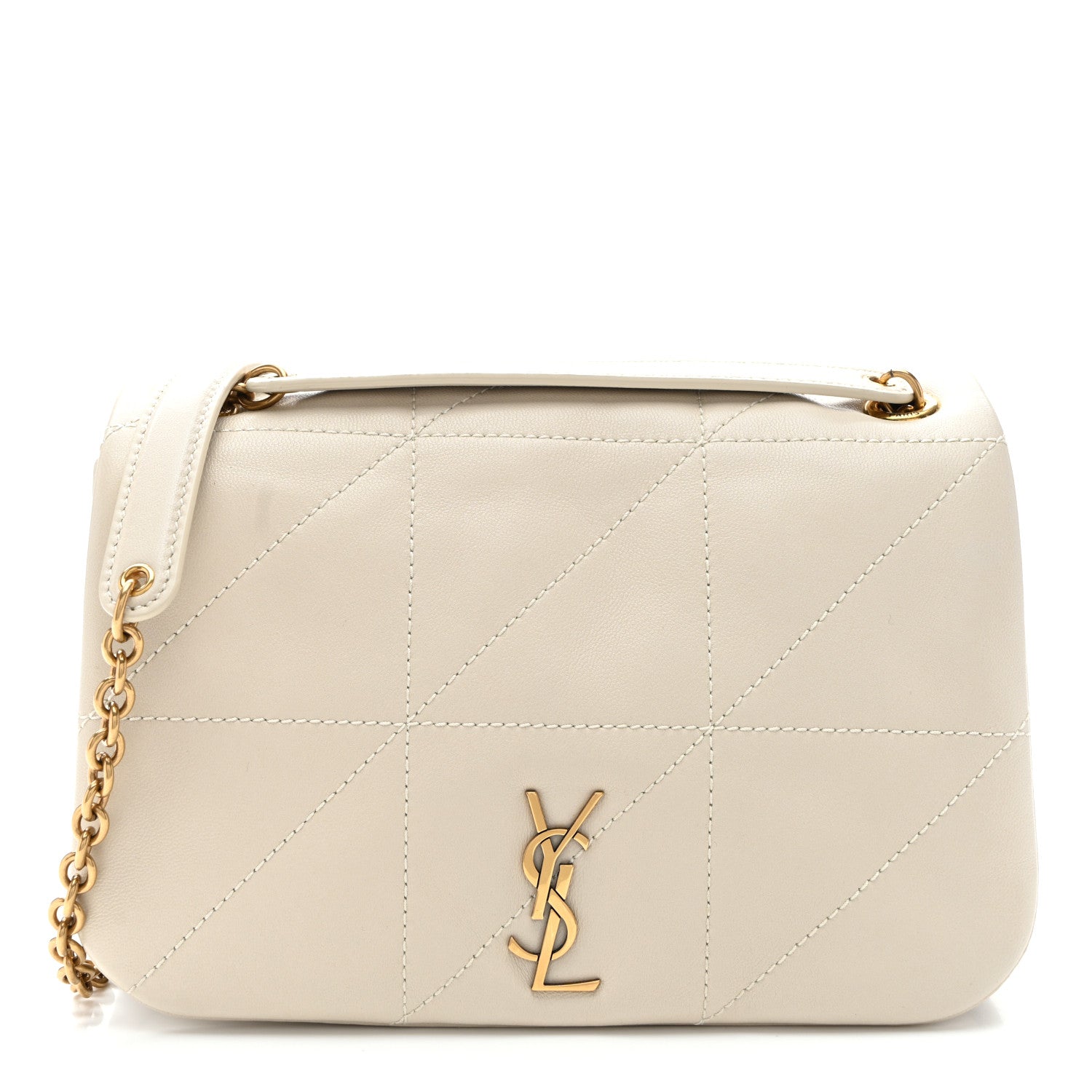 Saint Laurent Lambskin Matelasse Monogram Mini Jamie 4.3 Blanc Vintage 1 of 10