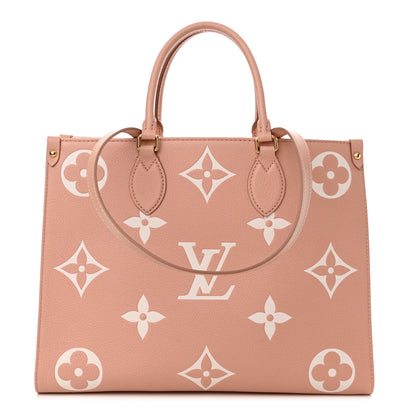 Louis Vuitton Empreinte Monogram Giant Onthego MM Rose Trianon Creme 1 of 9