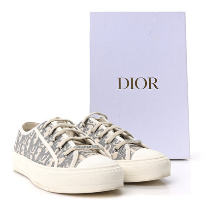 Christian Dior Canvas Oblique Walk'N'Dior Low Top Platform Sneakers 41 Stone Grey 10 of 10