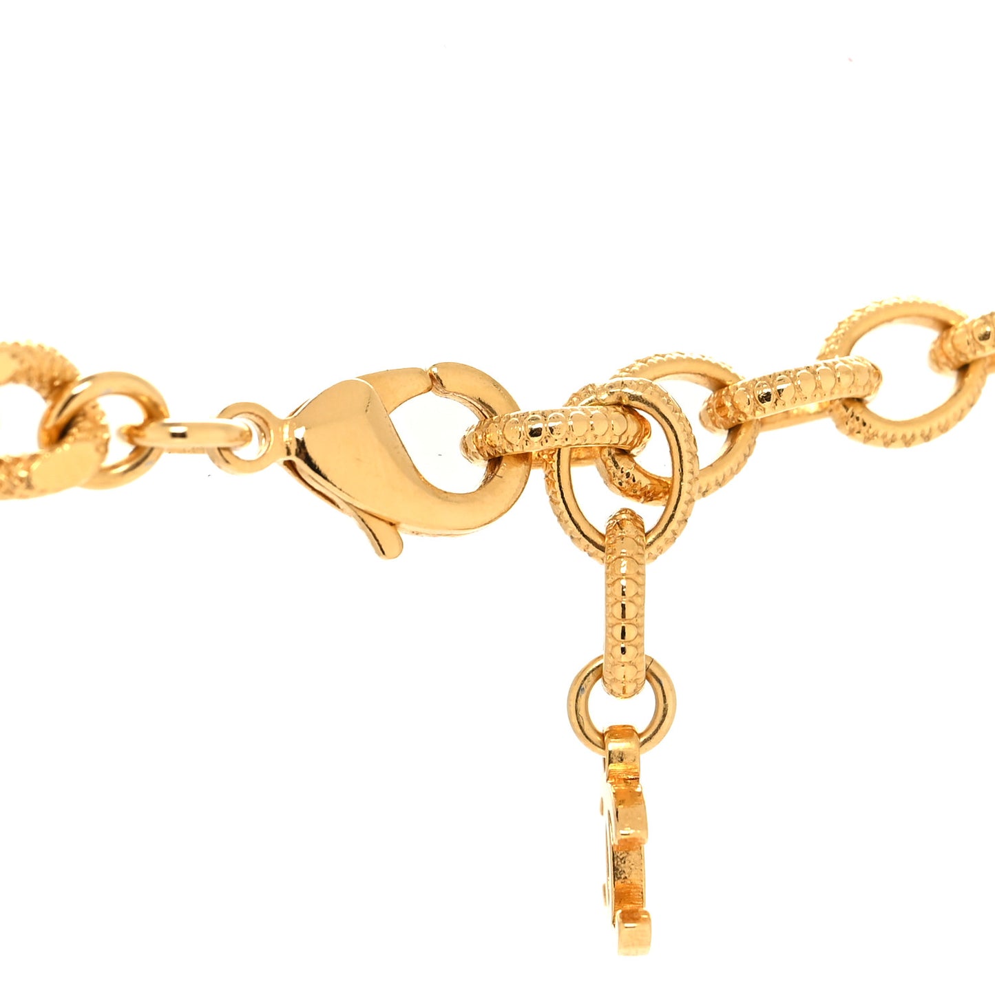 Crystal Chain Link CC Choker Necklace Gold