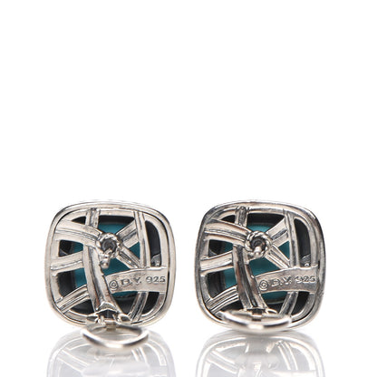 David Yurman Sterling Silver Turquoise 11mm Albion Earrings 3 of 4