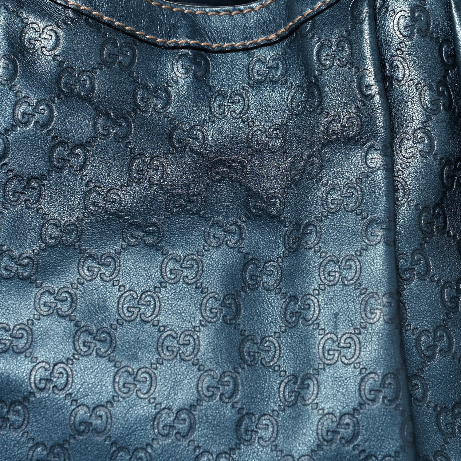 Gucci Metallic Guccissima Large Sukey Tote Blue 13 of 14