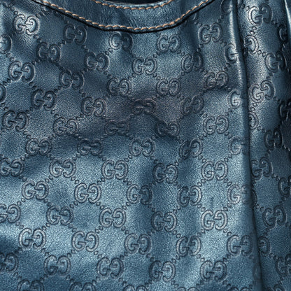 Gucci Metallic Guccissima Large Sukey Tote Blue 13 of 14