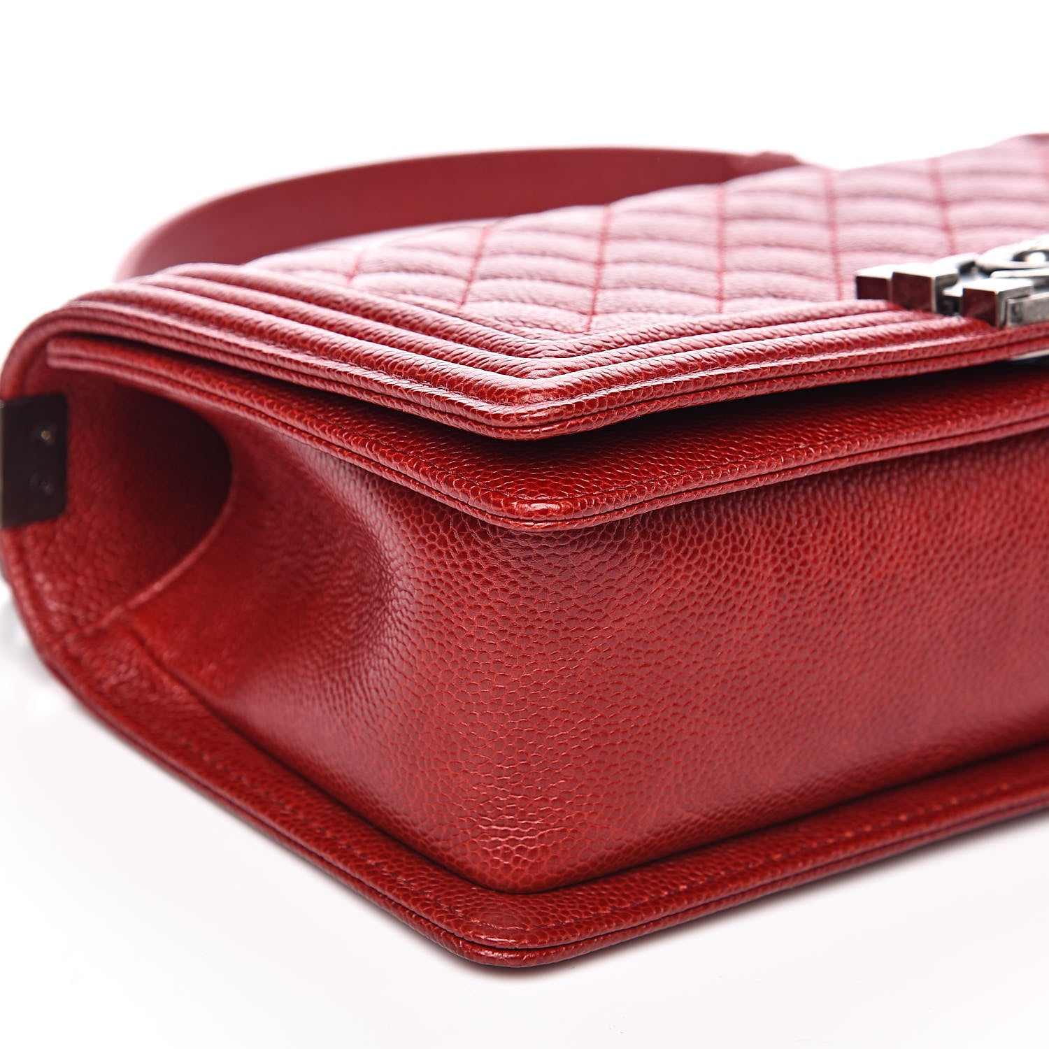 Chanel Caviar Quilted Medium Boy Flap Dark Red 8 of 15