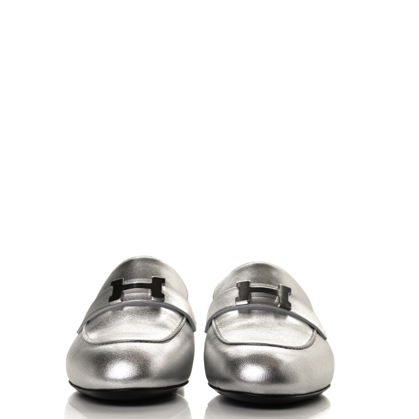 Metallic Nappa Trocadero Mule 38.5 Gris Argento