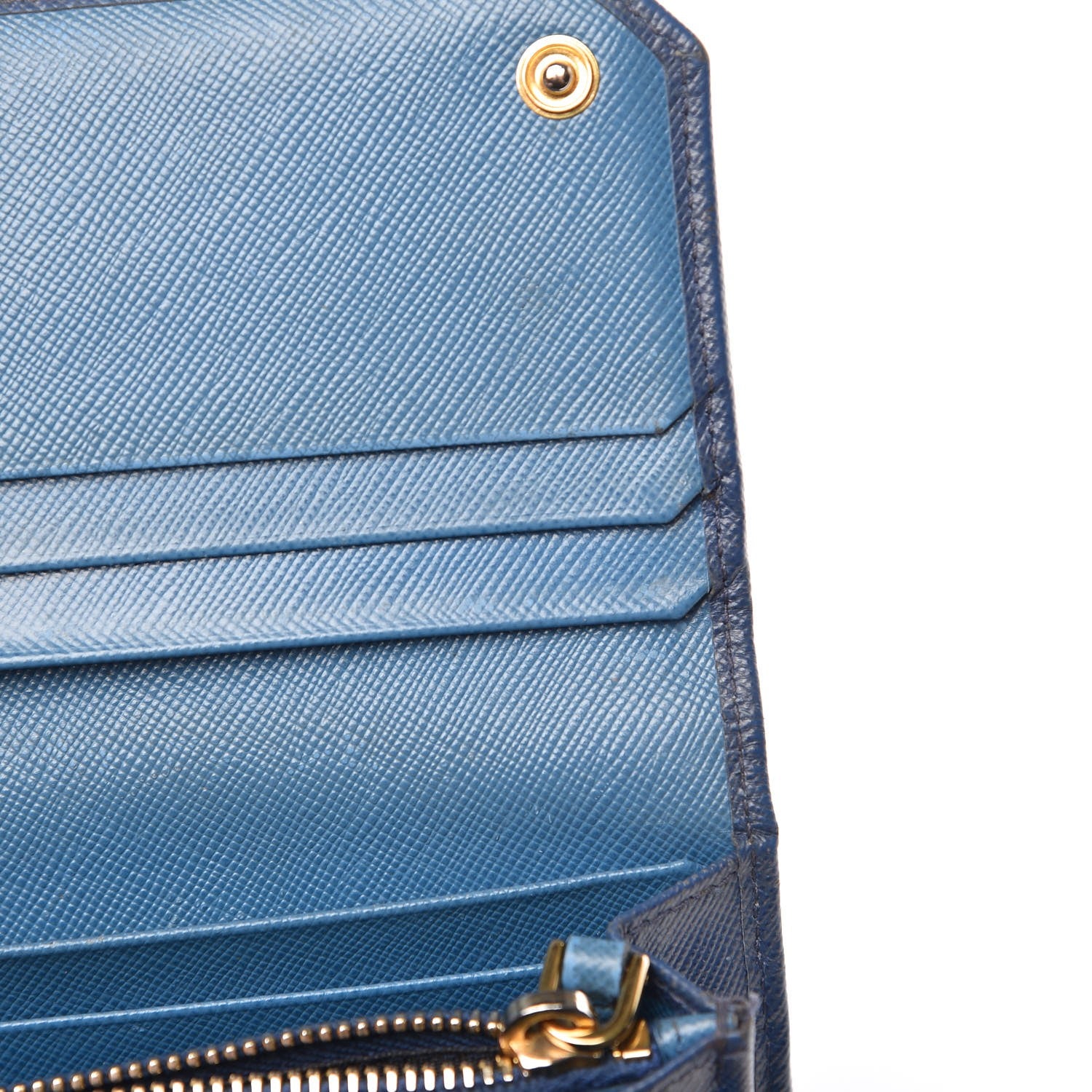Prada Saffiano Corner Continental Flap Wallet Bluette Cobalto 12 of 13