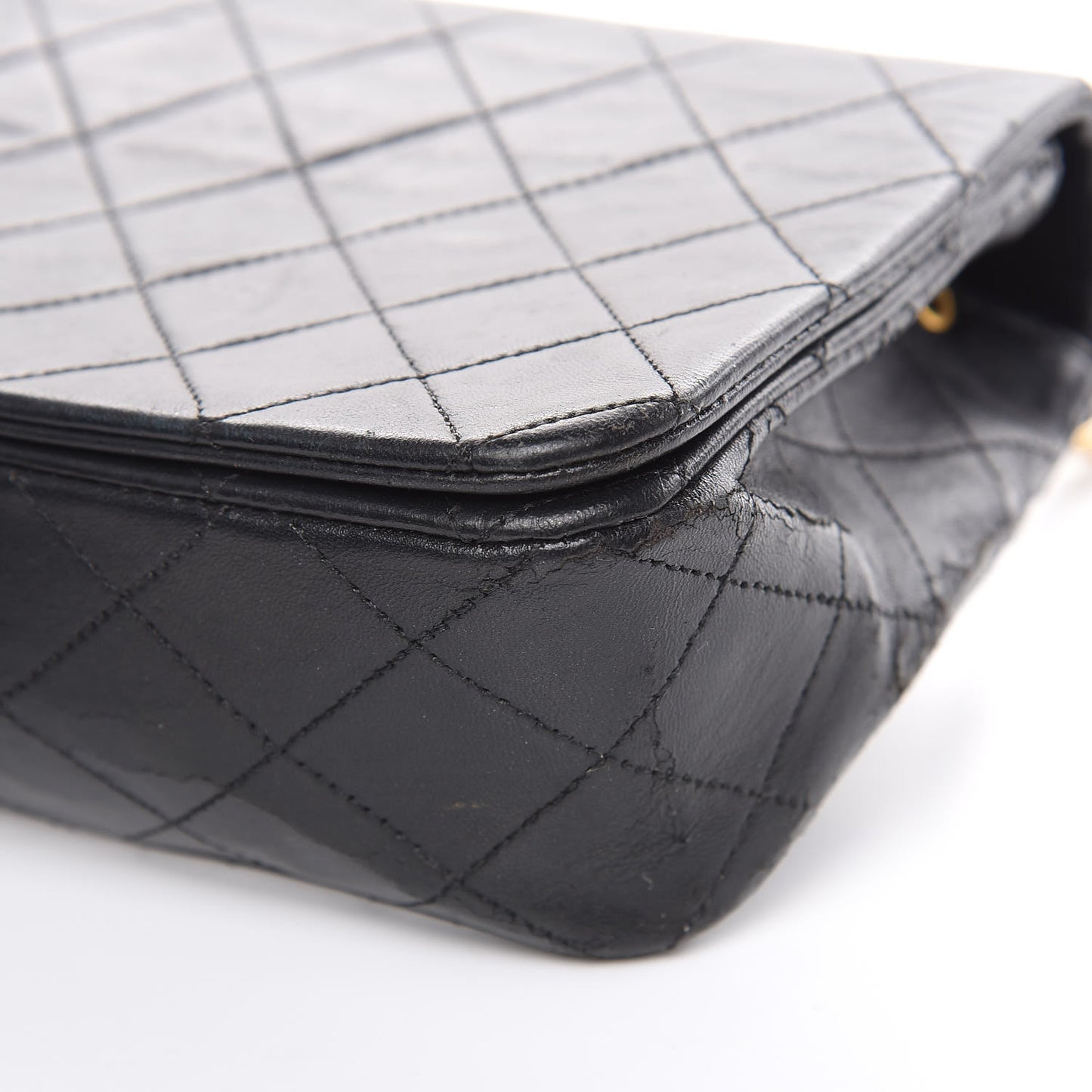 Lambskin Quilted Small Single Flap Black
