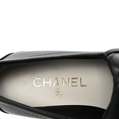 Chanel Lambskin Quilted CC Turnlock Loafers 36 Black 8 of 10