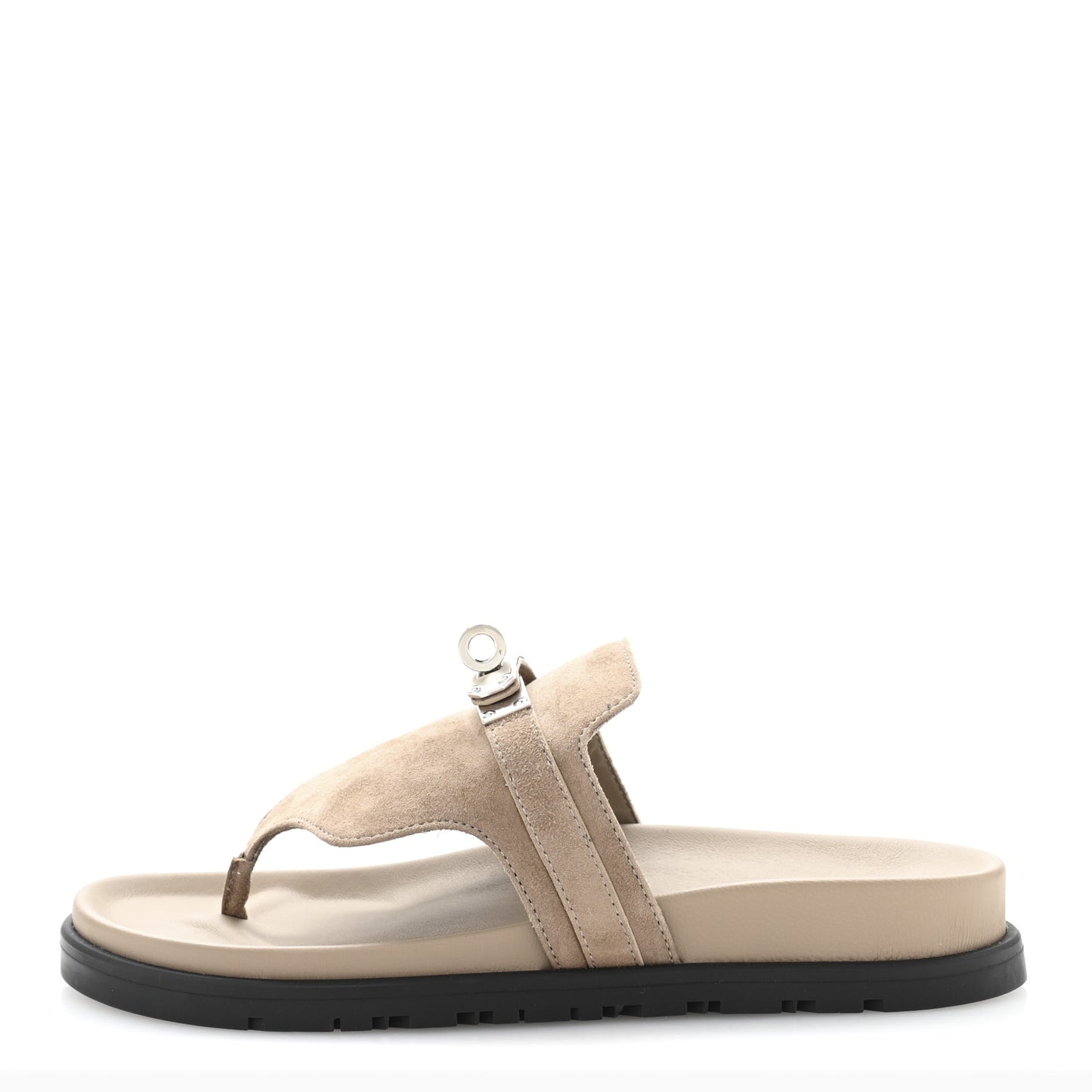 Suede Goatskin Womens Empire Sandals 35 Beige Sable
