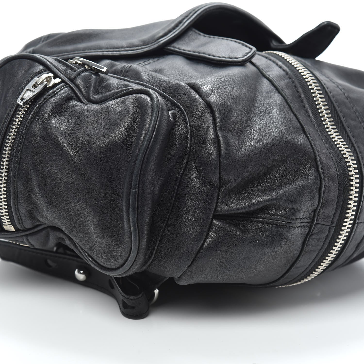 Alexander Wang Lambskin Marti Backpack Bag Washed Black Rhodium Hardware 8 of 9