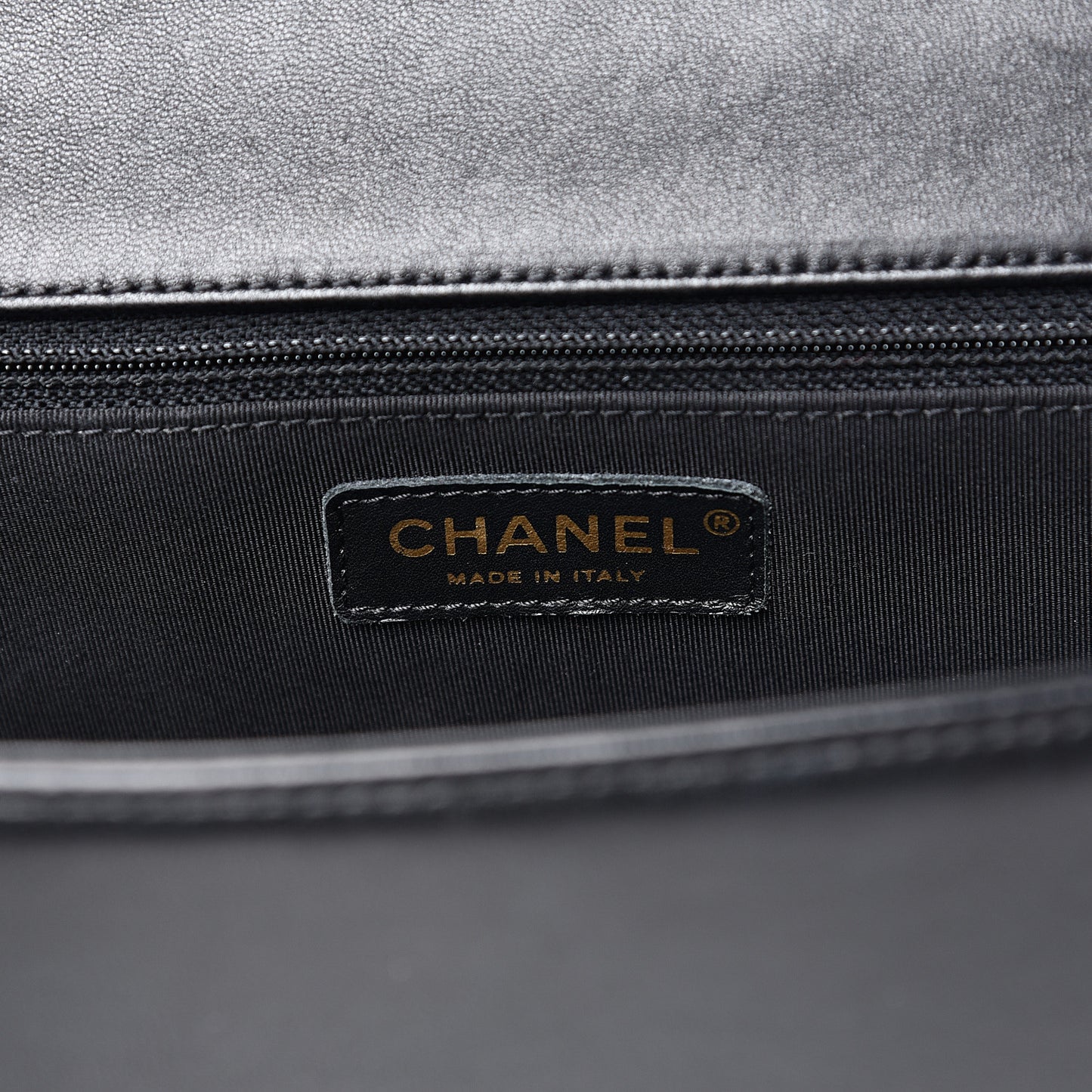 Lambskin Quilted Large Boy Flap Black