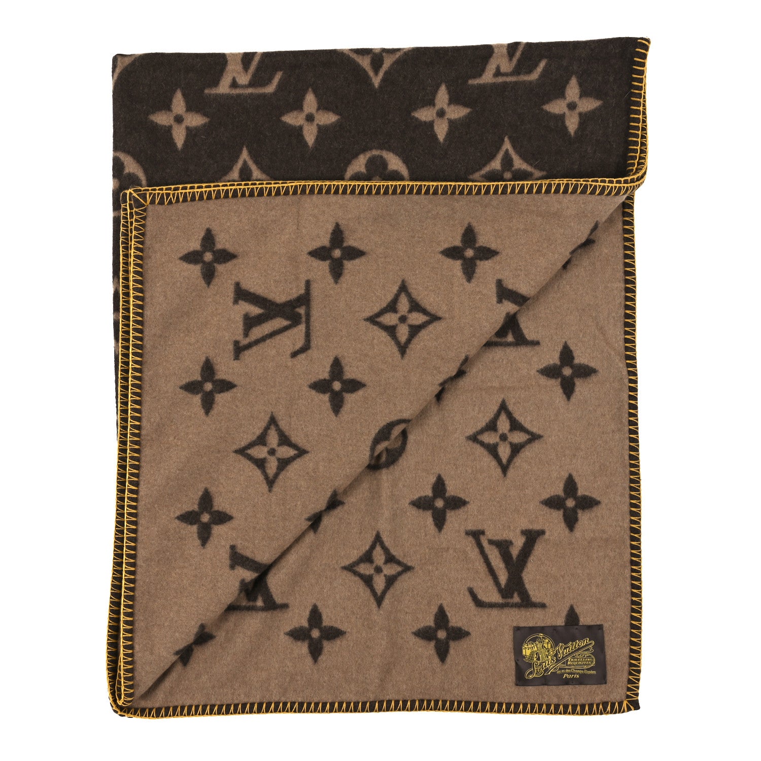 Louis Vuitton Lambswool Angora Monogram Blanket Marron 2 of 3