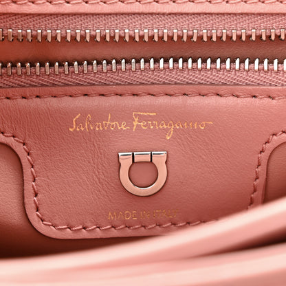 Salvatore Ferragamo Calfskin Quilted Gancini Flap Bag Antique Rose 6 of 13