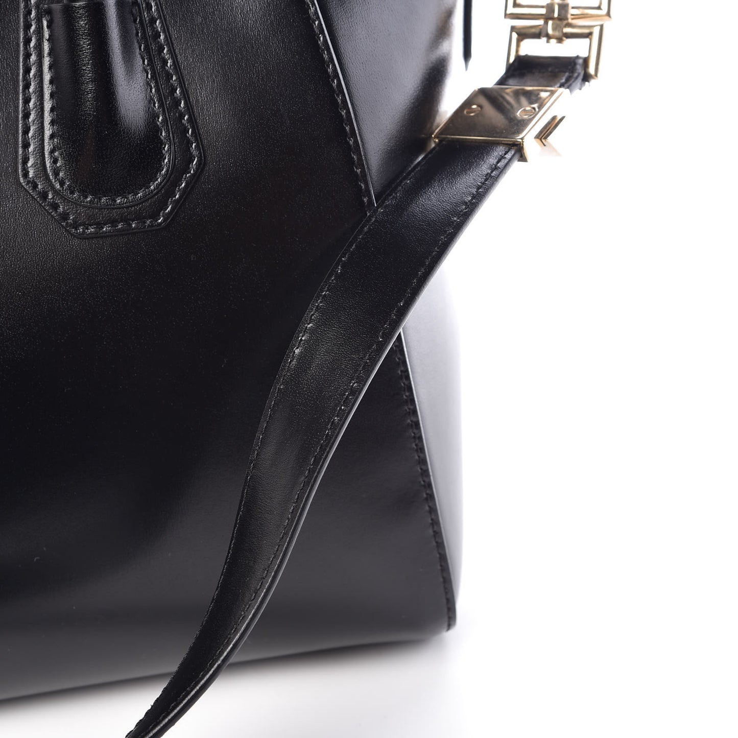 Shiny Lord Calfskin Small Antigona Black