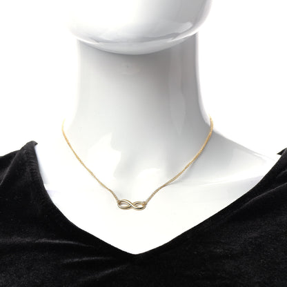 Tiffany 18K Yellow Gold Infinity Double Chain Pendant Necklace 2 of 6