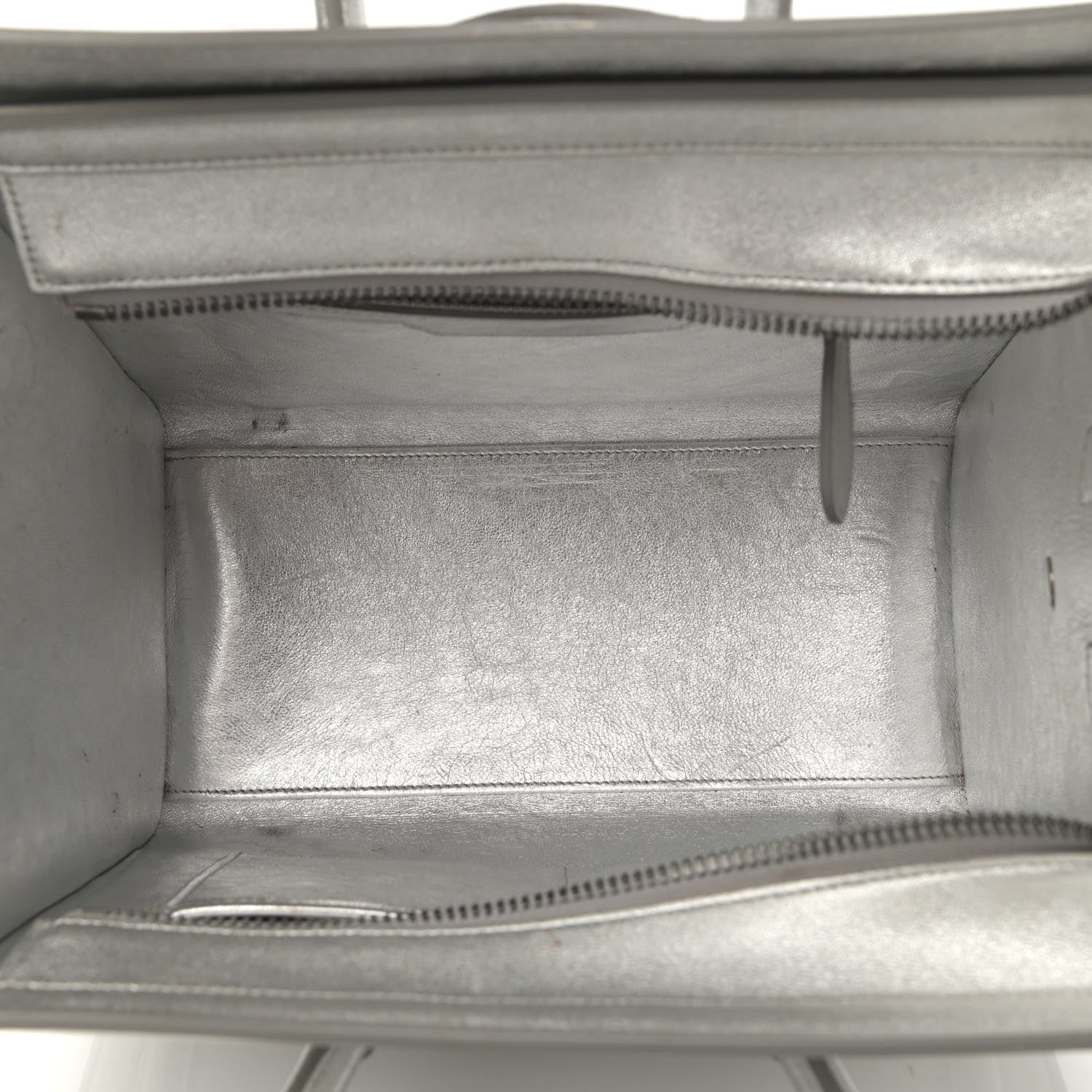 Celine Laminated Lambskin Micro Luggage Silver 5 of 26