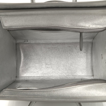 Celine Laminated Lambskin Micro Luggage Silver 5 of 26