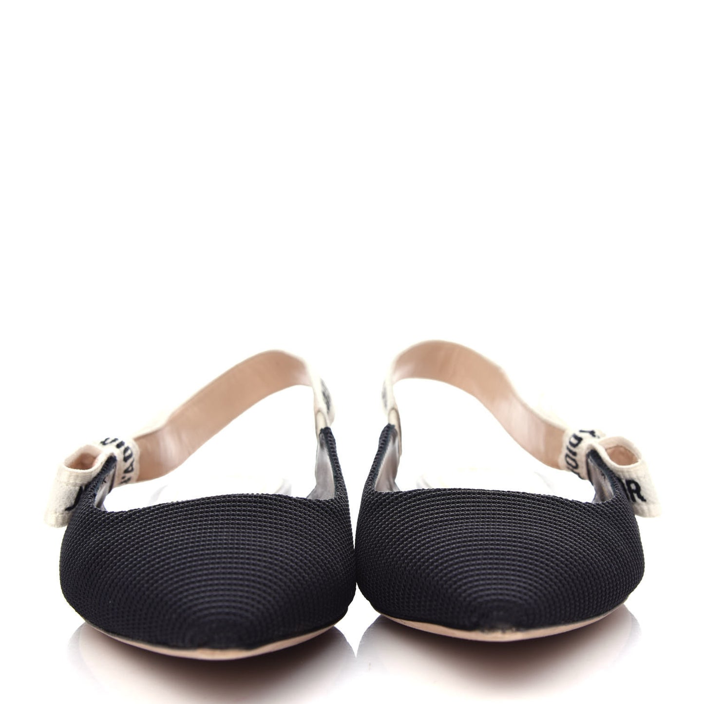 Technical Canvas Ribbon J'Adior Slingback Ballet Flats 36.5 Black