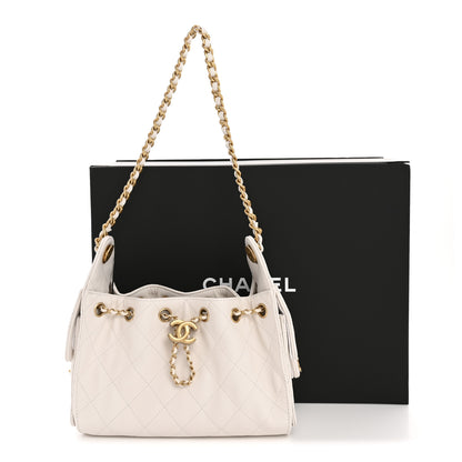 Chanel Caviar Quilted Mini Chanel 25 Handbag White 11 of 11