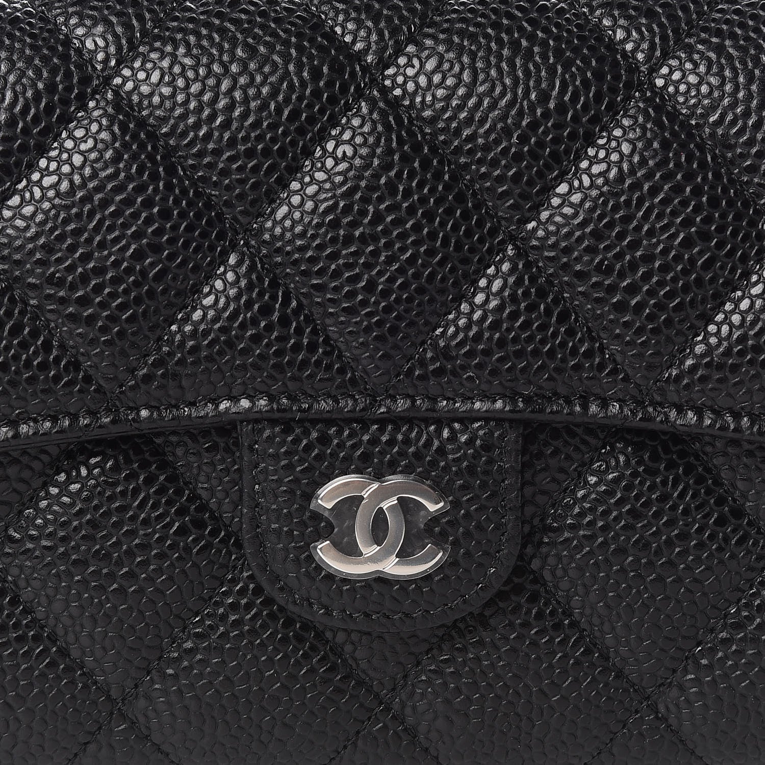 Chanel Caviar Quilted Large Gusset Flap Wallet Black 10 of 11