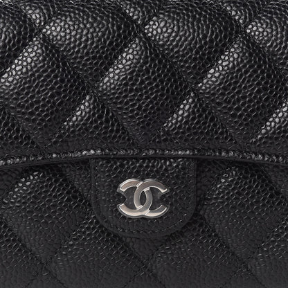 Chanel Caviar Quilted Large Gusset Flap Wallet Black 10 of 11