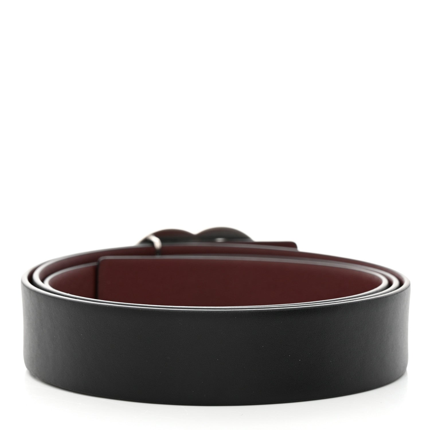 Chanel Calfskin CC Reversible Belt 110 44 Black Burgundy 3 of 6
