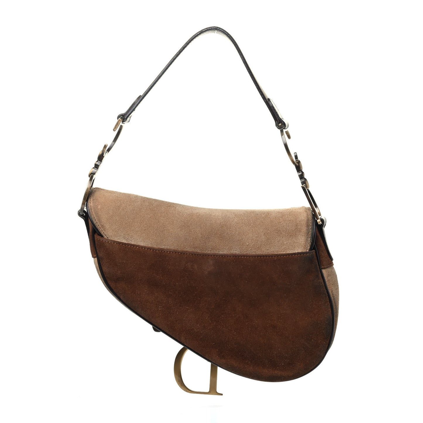 Pony Hair Suede Saddle Bag Brown