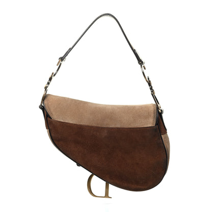 Christian Dior Pony Hair Suede Saddle Bag Brown 3 of 11