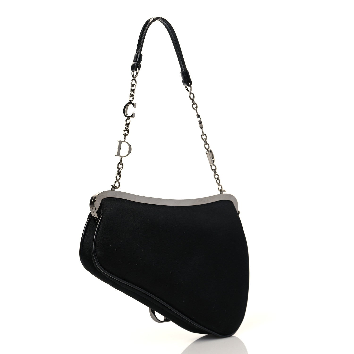 Christian Dior Satin Mini Saddle Black 3 of 10