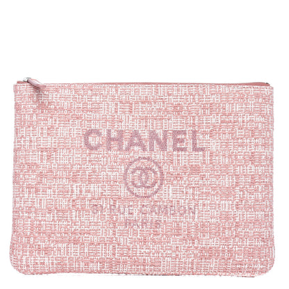Chanel Canvas Medium Deauville Pouch Pink 1 of 7