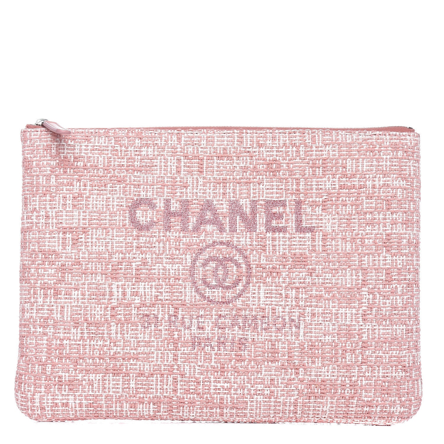 Chanel Canvas Medium Deauville Pouch Pink 1 of 7