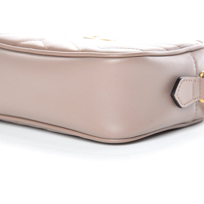 Gucci Calfskin Matelasse Mini GG Marmont Chain Shoulder Bag Porcelain Rose 6 of 9