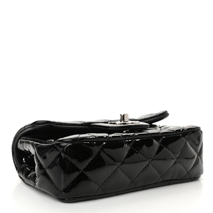 Chanel Patent Calfskin Quilted Extra Mini Rectangular Flap Black 4 of 10