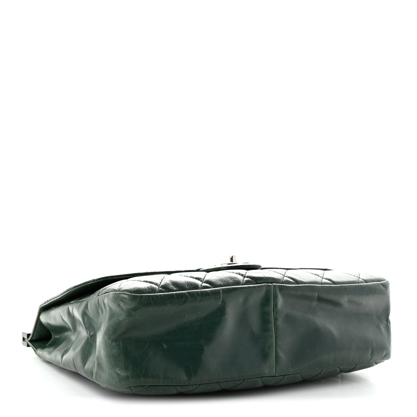 Glazed Calfskin Quilted Small CC Delivery Tote Dark Green