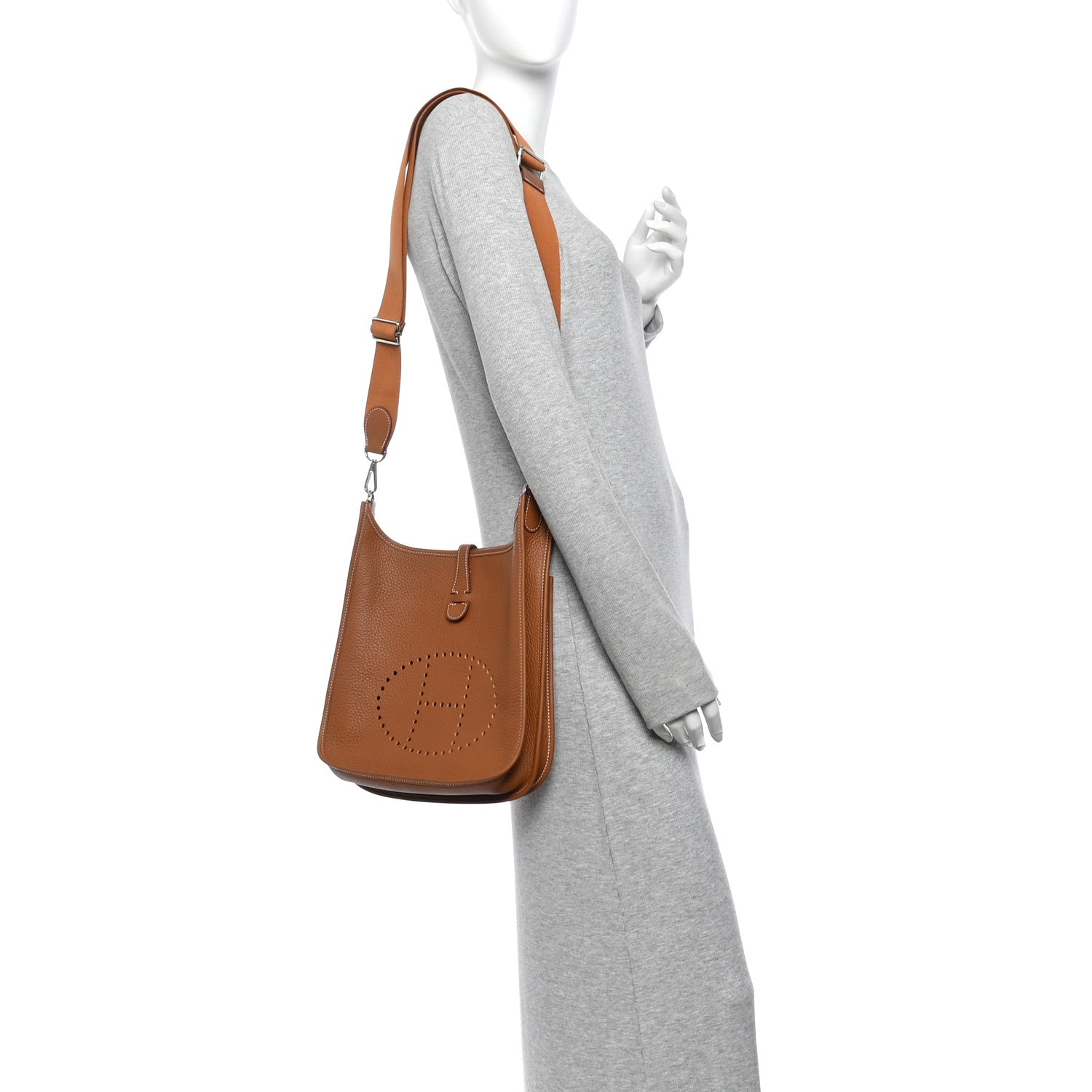 Hermes Taurillon Clemence Evelyne III PM Gold 2 of 11