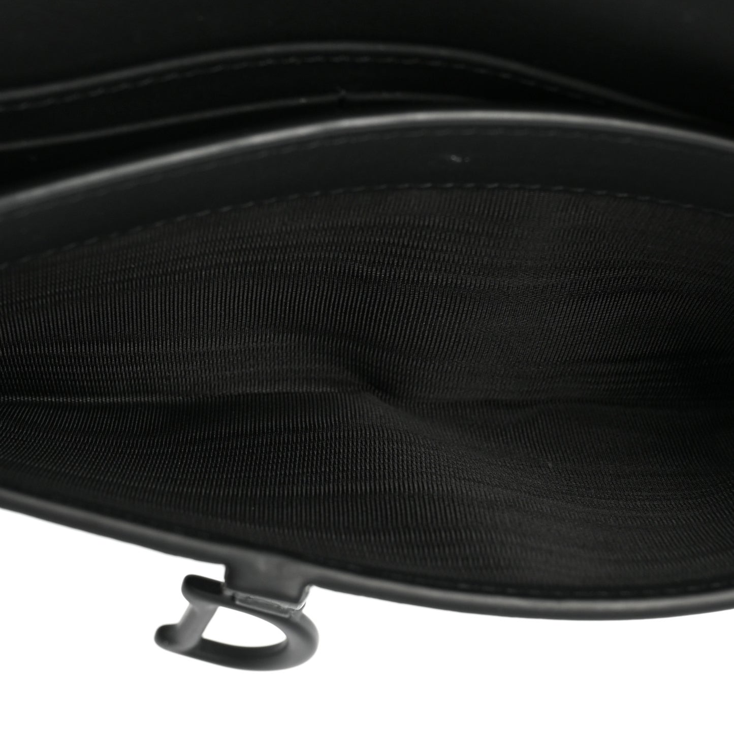 Ultra Matte Calfskin Saddle Chain Wallet Pouch Black